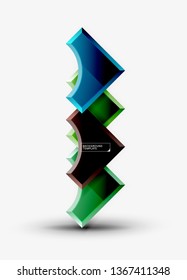 Geometrical 3d shapes background. Vector illustration