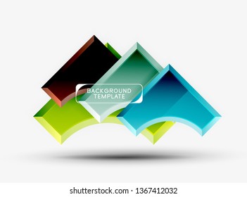 Geometrical 3d shapes background. Vector illustration