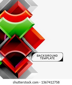 Geometrical 3d shapes background. Vector illustration