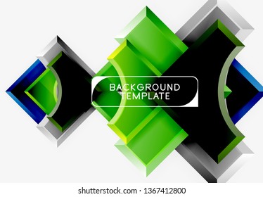 Geometrical 3d shapes background. Vector illustration