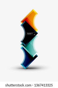 Geometrical 3d shapes background. Vector illustration