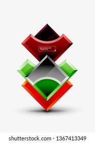 Geometrical 3d shapes background. Vector illustration