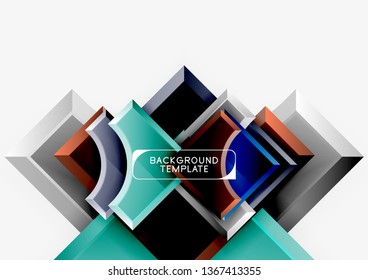 Geometrical 3d shapes background. Vector illustration