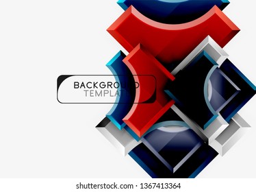 Fondo geométrico 3d de formas. Ilustración del vector