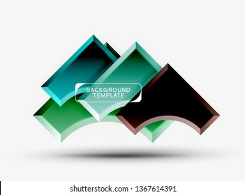 Geometrical 3d shapes background. Vector illustration
