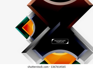 Geometrical 3d shapes background. Vector illustration