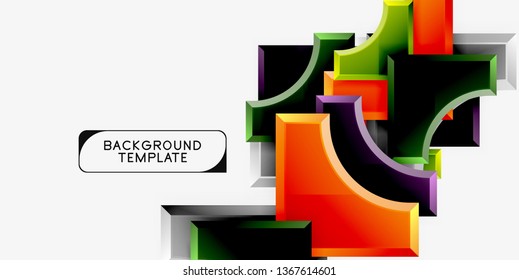 Geometrical 3d shapes background. Vector illustration