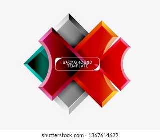 Geometrical 3d shapes background. Vector illustration
