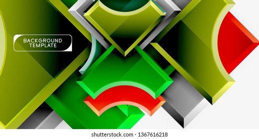 Geometrical 3d shapes background. Vector illustration