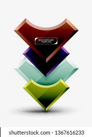 Geometrical 3d shapes background. Vector illustration