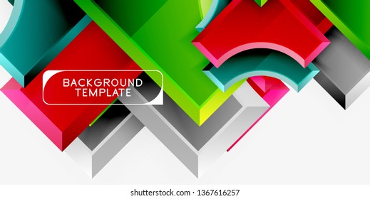 Fondo geométrico 3d de formas. Ilustración del vector