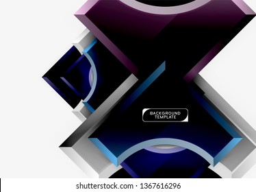 Geometrical 3d shapes background. Vector illustration