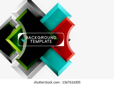 Geometrical 3d shapes background. Vector illustration