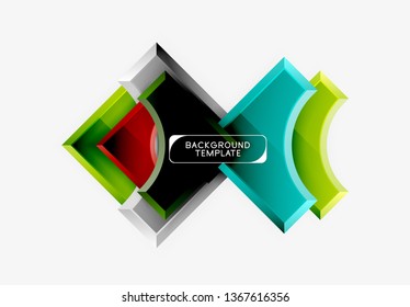 Fondo geométrico 3d de formas. Ilustración del vector