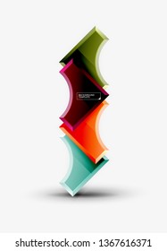 Geometrical 3d shapes background. Vector illustration