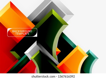 Geometrical 3d shapes background. Vector illustration