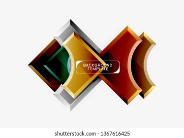 Geometrical 3d shapes background. Vector illustration
