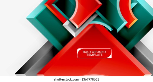 Geometrical 3d shapes background. Vector illustration