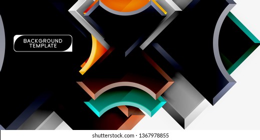 Fondo geométrico 3d de formas. Ilustración del vector