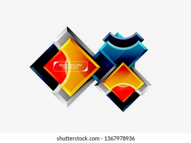 Fondo geométrico 3d de formas. Ilustración del vector