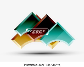 Fondo geométrico 3d de formas. Ilustración del vector