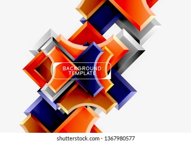 Fondo geométrico 3d de formas. Ilustración del vector