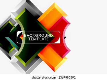 Geometrical 3d shapes background. Vector illustration