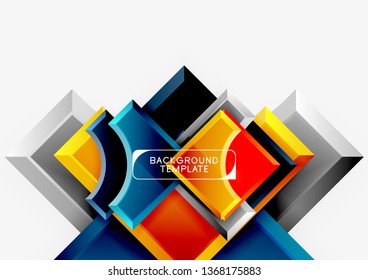Geometrical 3d shapes background. Vector illustration
