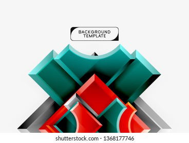 Geometrical 3d shapes background. Vector illustration