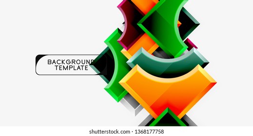 Fondo geométrico 3d de formas. Ilustración del vector