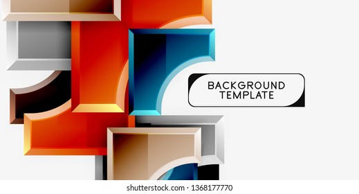 Geometrical 3d shapes background. Vector illustration