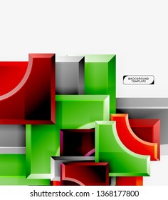 Geometrical 3d shapes background. Vector illustration