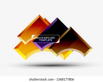 Fondo geométrico 3d de formas. Ilustración del vector