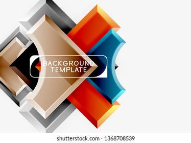 Plano de fundo de formas 3d geométricas. Ilustração vetorial