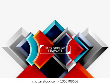 Geometrical 3d shapes background. Vector illustration