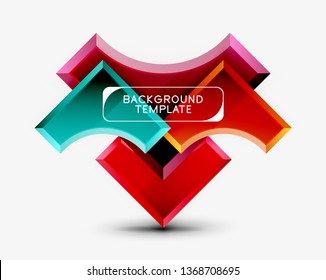 Geometrisches 3D-Format, Hintergrund. Vektorgrafik