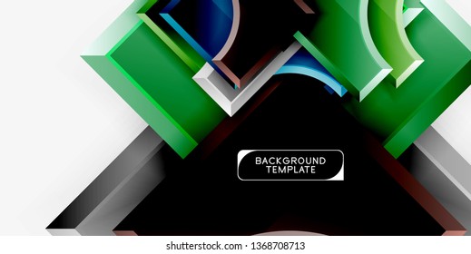 Geometrisches 3D-Format, Hintergrund. Vektorgrafik
