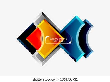 Fondo geométrico 3d de formas. Ilustración del vector