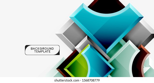 Geometrical 3d shapes background. Vector illustration