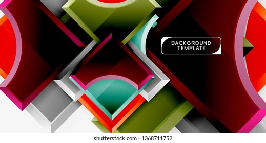 Fondo geométrico 3d de formas. Ilustración del vector