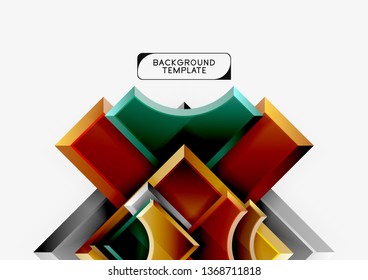 Fondo geométrico 3d de formas. Ilustración del vector