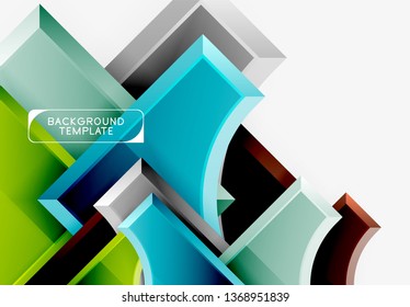 Fondo geométrico 3d de formas. Ilustración del vector