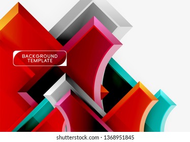 Geometrical 3d shapes background. Vector illustration