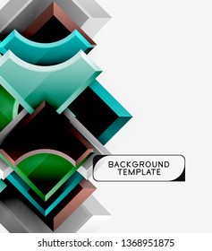 Fondo geométrico 3d de formas. Ilustración del vector