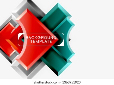 Geometrisches 3D-Format, Hintergrund. Vektorgrafik