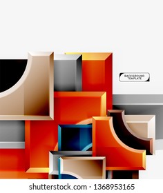 Geometrisches 3D-Format, Hintergrund. Vektorgrafik