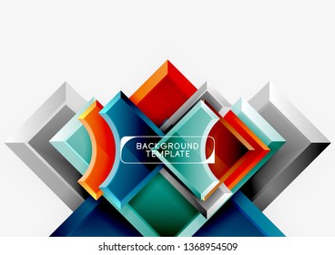 Geometrical 3d shapes background. Vector illustration