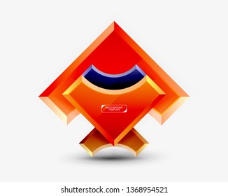 Geometrical 3d shapes background. Vector illustration