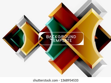 Geometrical 3d shapes background. Vector illustration