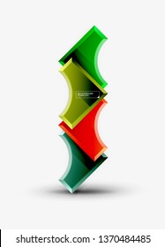 Geometrical 3d shapes background. Vector illustration